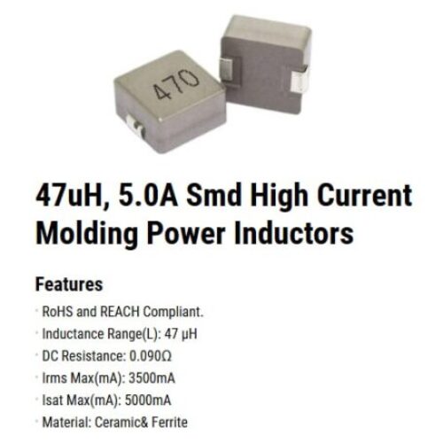 سلف قدرت 47 میکرو هانری(3.5 آمپر)-smd molded power inductor (WHC1040)-47UH