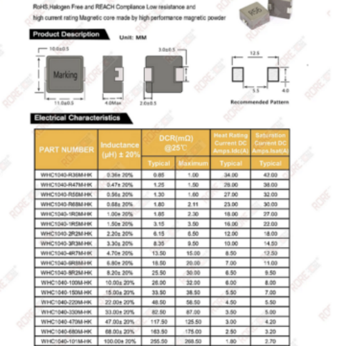 سلف قدرت 47 میکرو هانری(3.5 آمپر)-smd molded power inductor (WHC1040)-47UH