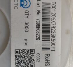خازن 2.2uf 50v 10% سایز 1206