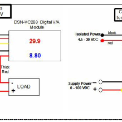 ماژول نمایشگر دیجیتال ولتاژ و جریان پنلی 100V / 10A DC